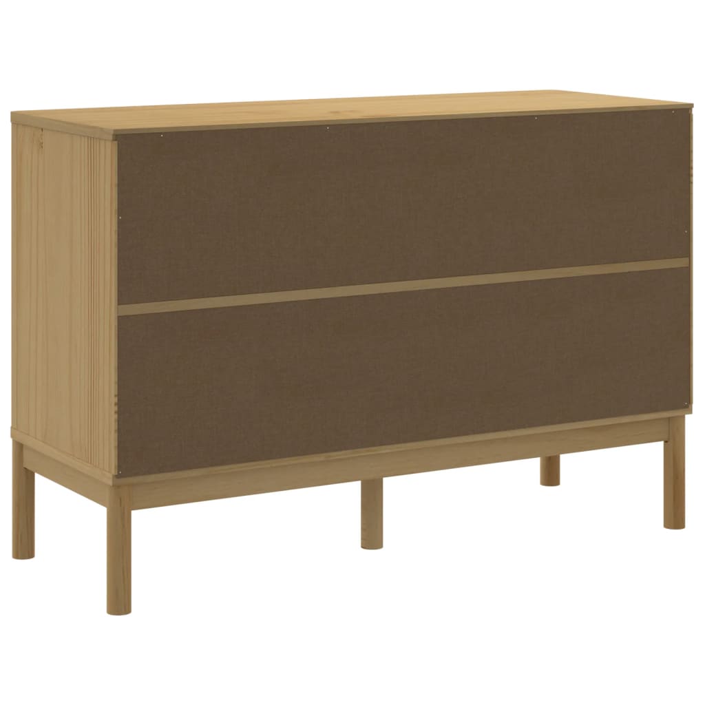 vidaXL Chest of Drawers "FLORO" Wax Brown Solid Wood Pine