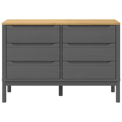 vidaXL Chest of Drawers FLORO Grey Solid Wood Pine