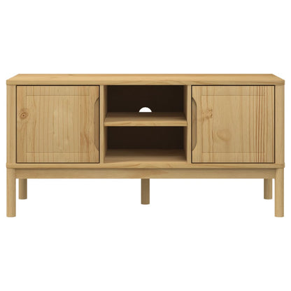 vidaXL TV Cabinet FLORO Wax Brown 114x43x55 cm Solid Pine Wood