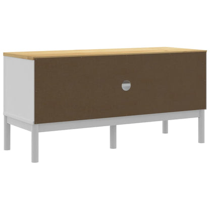 vidaXL TV Cabinet "FLORO" White 114x43x55 cm Solid Wood Pine