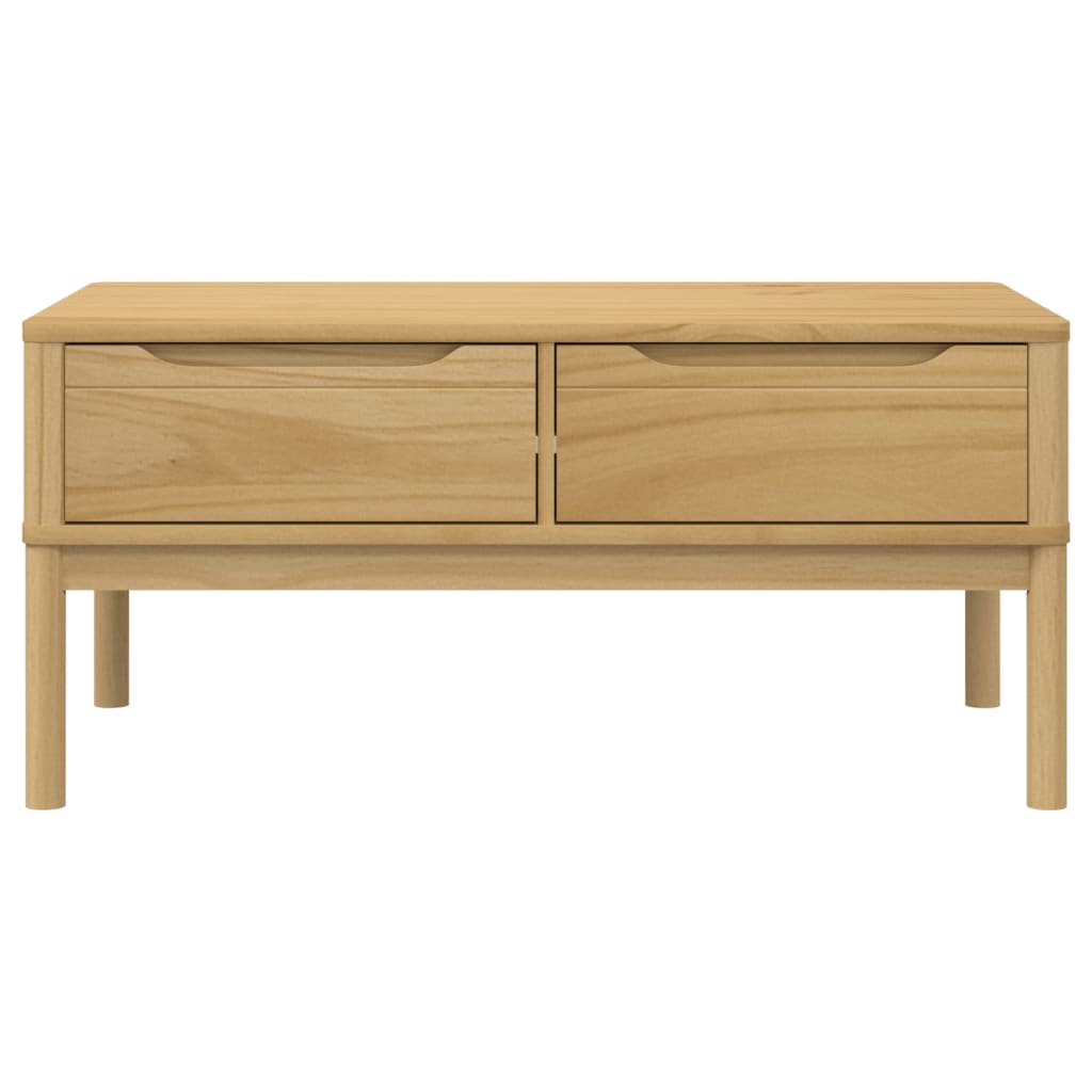 vidaXL Coffee Table FLORO Wax Brown 99x55.5x45 cm Solid Pine Wood