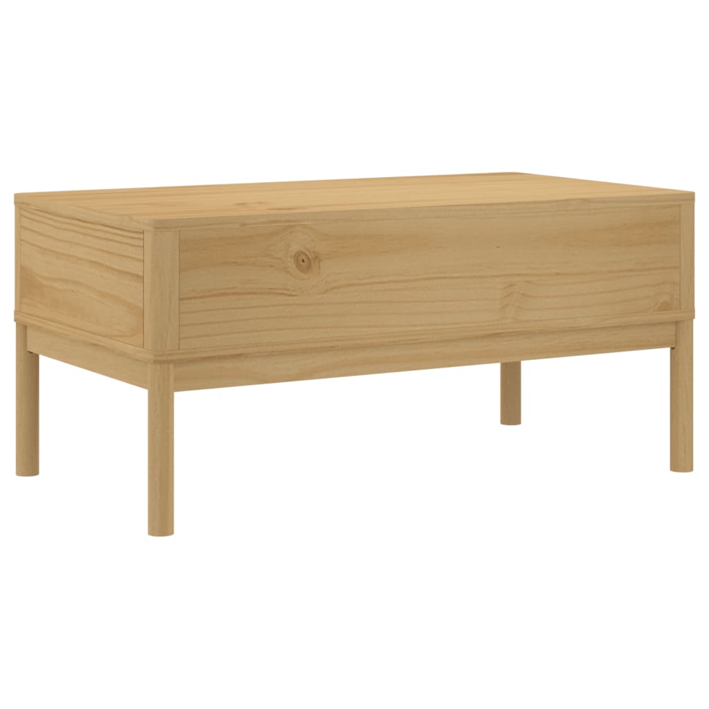 vidaXL Coffee Table "FLORO" Wax Brown 99x55,5x45 cm Solid Pine Wood