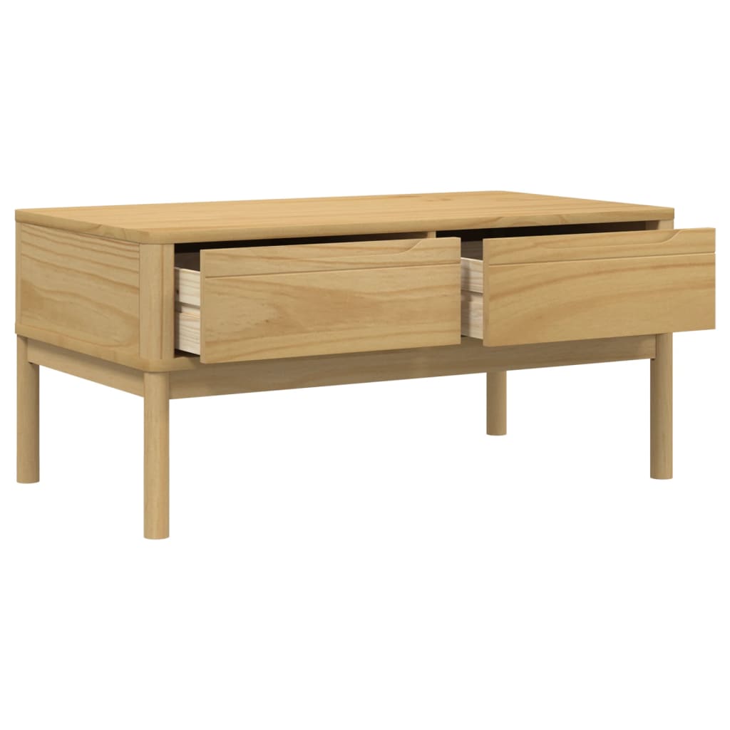 vidaXL Coffee Table "FLORO" Wax Brown 99x55,5x45 cm Solid Pine Wood