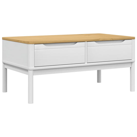 vidaXL Coffee Table FLORO White 99x55.5x45 cm Solid Pine Wood