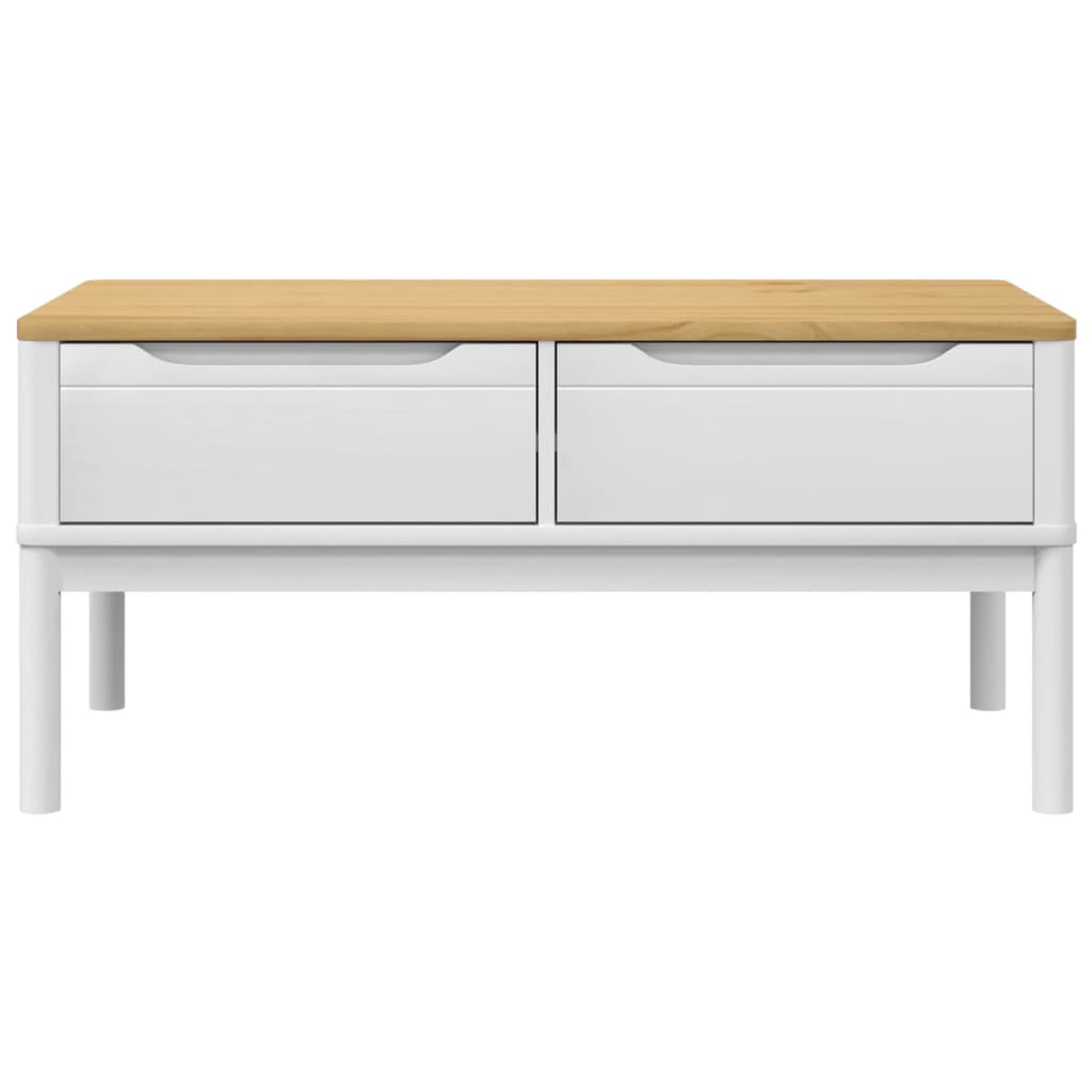 vidaXL Coffee Table "FLORO" White 99x55,5x45 cm Solid Pine Wood