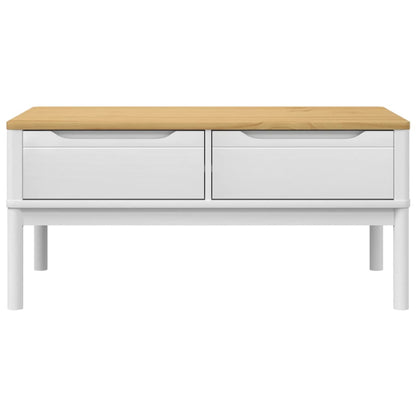 vidaXL Coffee Table "FLORO" White 99x55,5x45 cm Solid Pine Wood