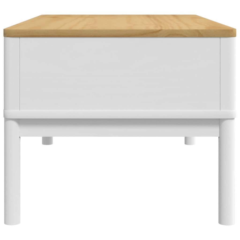 vidaXL Coffee Table "FLORO" White 99x55,5x45 cm Solid Pine Wood