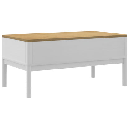 vidaXL Coffee Table "FLORO" White 99x55,5x45 cm Solid Pine Wood