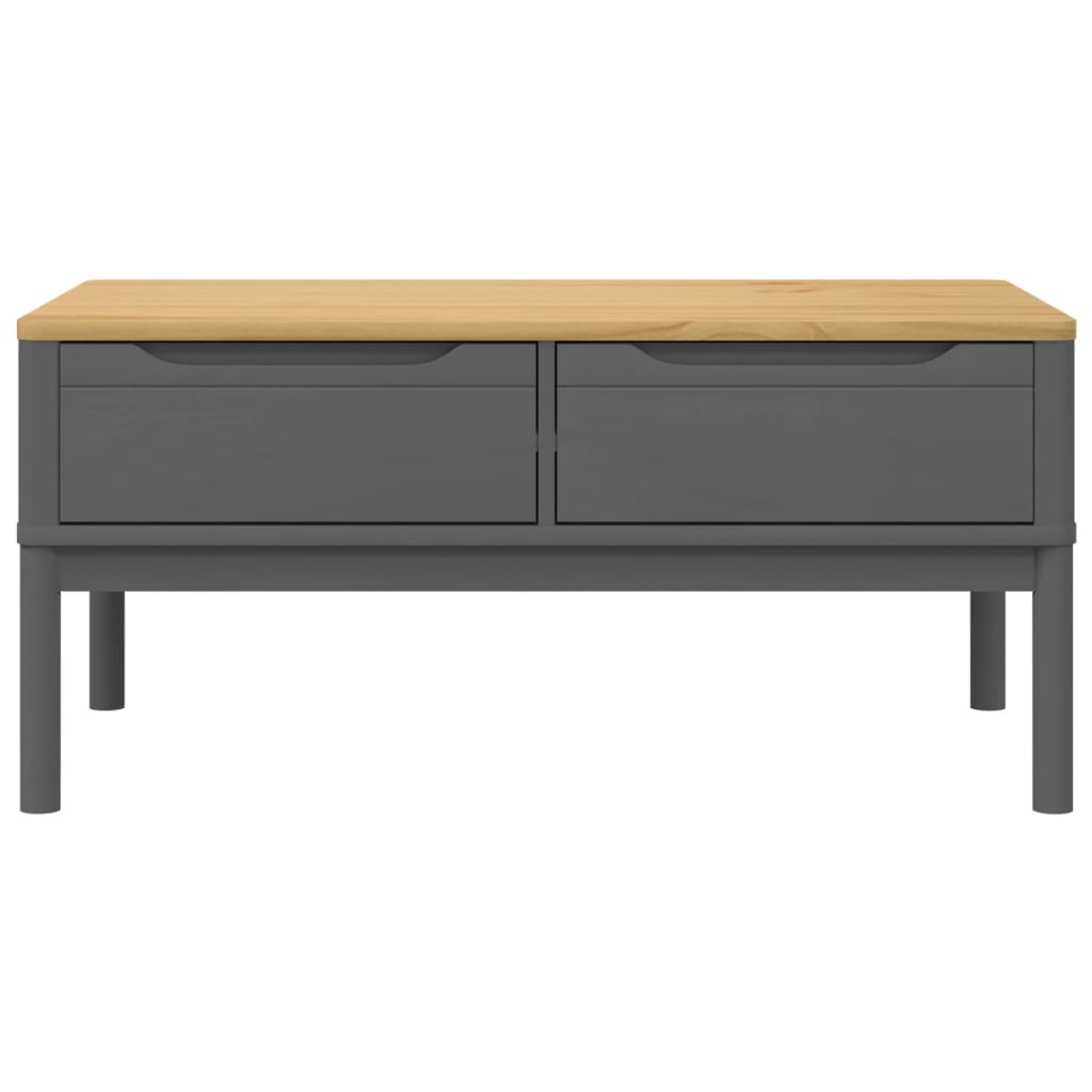 vidaXL Coffee Table FLORO Grey 99x55.5x45 cm Solid Pine Wood