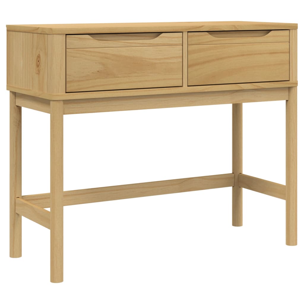 vidaXL Console Table "FLORO" Wax Brown 89,5x36,5x73 cm Solid Wood Pine