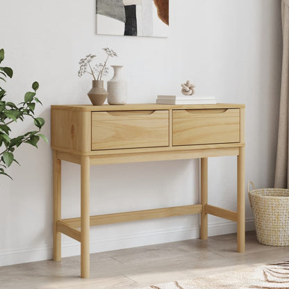 vidaXL Console Table "FLORO" Wax Brown 89,5x36,5x73 cm Solid Wood Pine