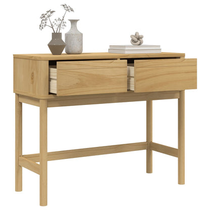 vidaXL Console Table "FLORO" Wax Brown 89,5x36,5x73 cm Solid Wood Pine