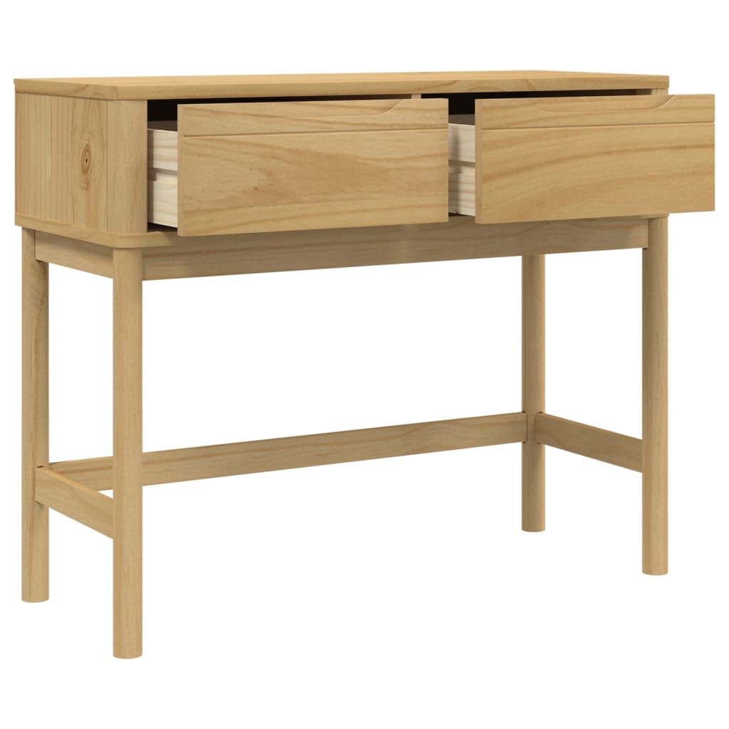 vidaXL Console Table "FLORO" Wax Brown 89,5x36,5x73 cm Solid Wood Pine
