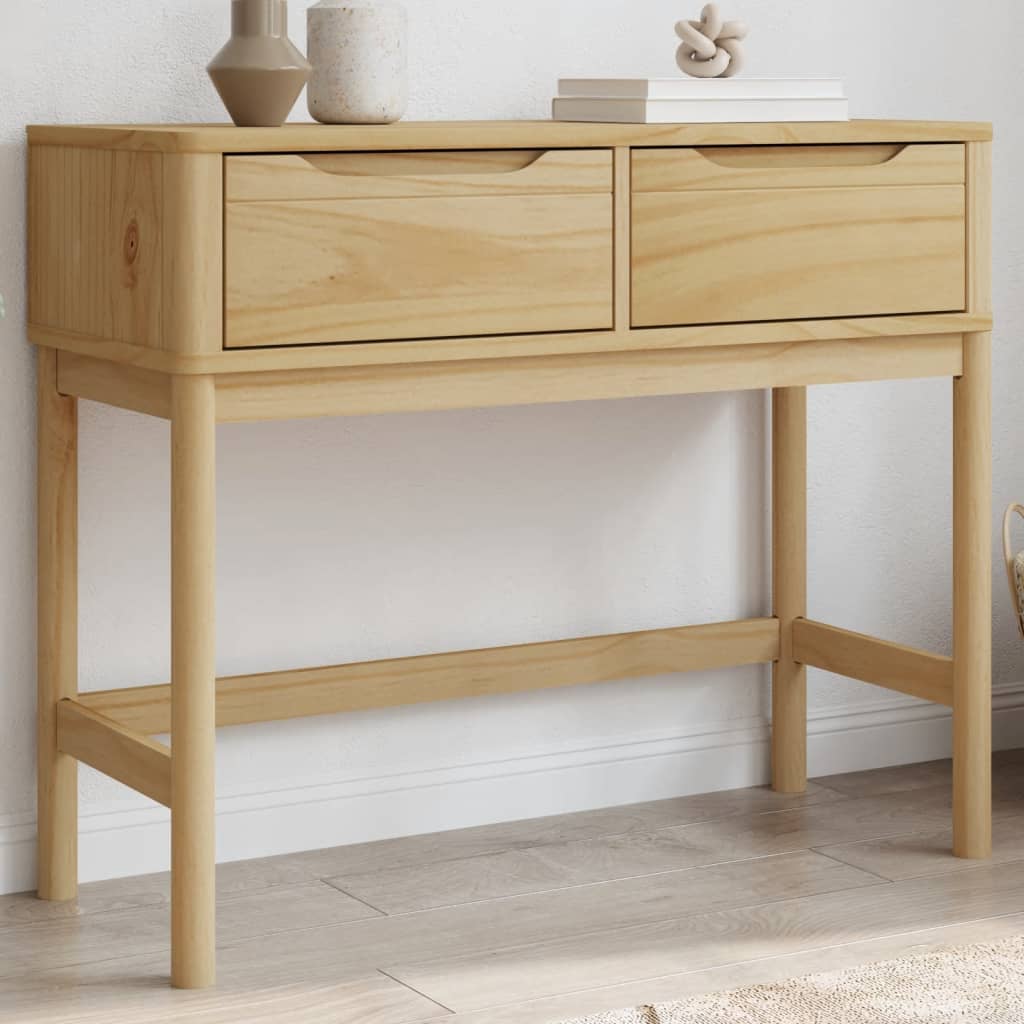 vidaXL Console Table "FLORO" Wax Brown 89,5x36,5x73 cm Solid Wood Pine