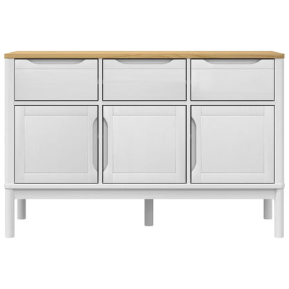 vidaXL Sideboard FLORO White 114x43x74 cm Solid Wood Pine