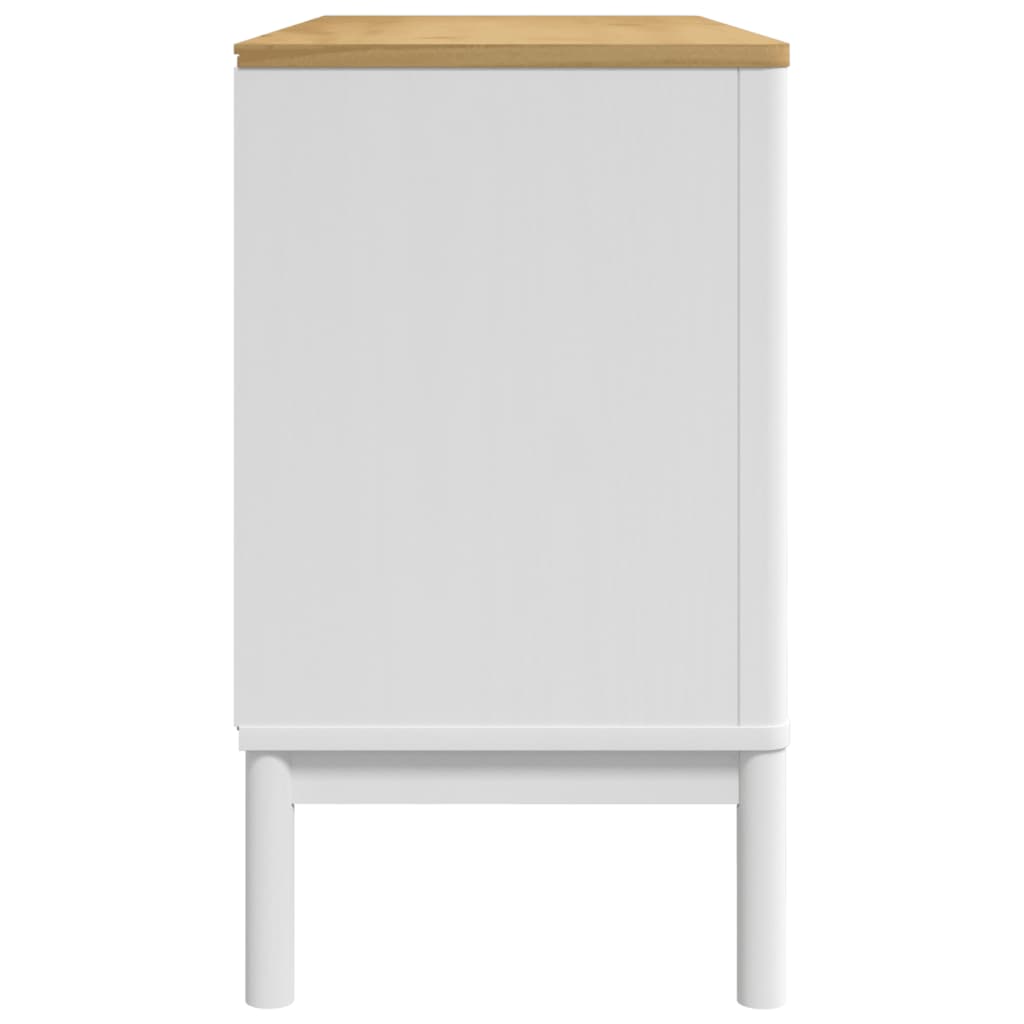 vidaXL Sideboard FLORO White 114x43x74 cm Solid Wood Pine