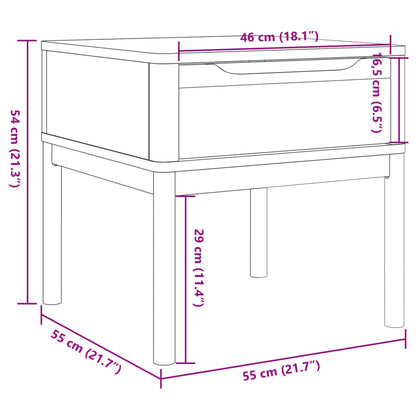vidaXL Lamp Table FLORO White 55x55x54 cm Solid Wood Pine
