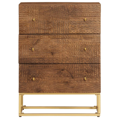 vidaXL Chest of Drawers 55x30x76 cm Solid Wood Mango and Iron