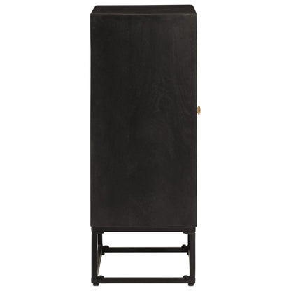 vidaXL Sideboard Black 55x30x76 cm Solid Wood Mango and Iron