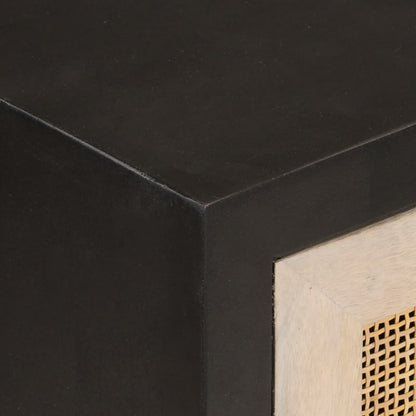 vidaXL Sideboard Black 55x30x76 cm Solid Wood Mango and Iron