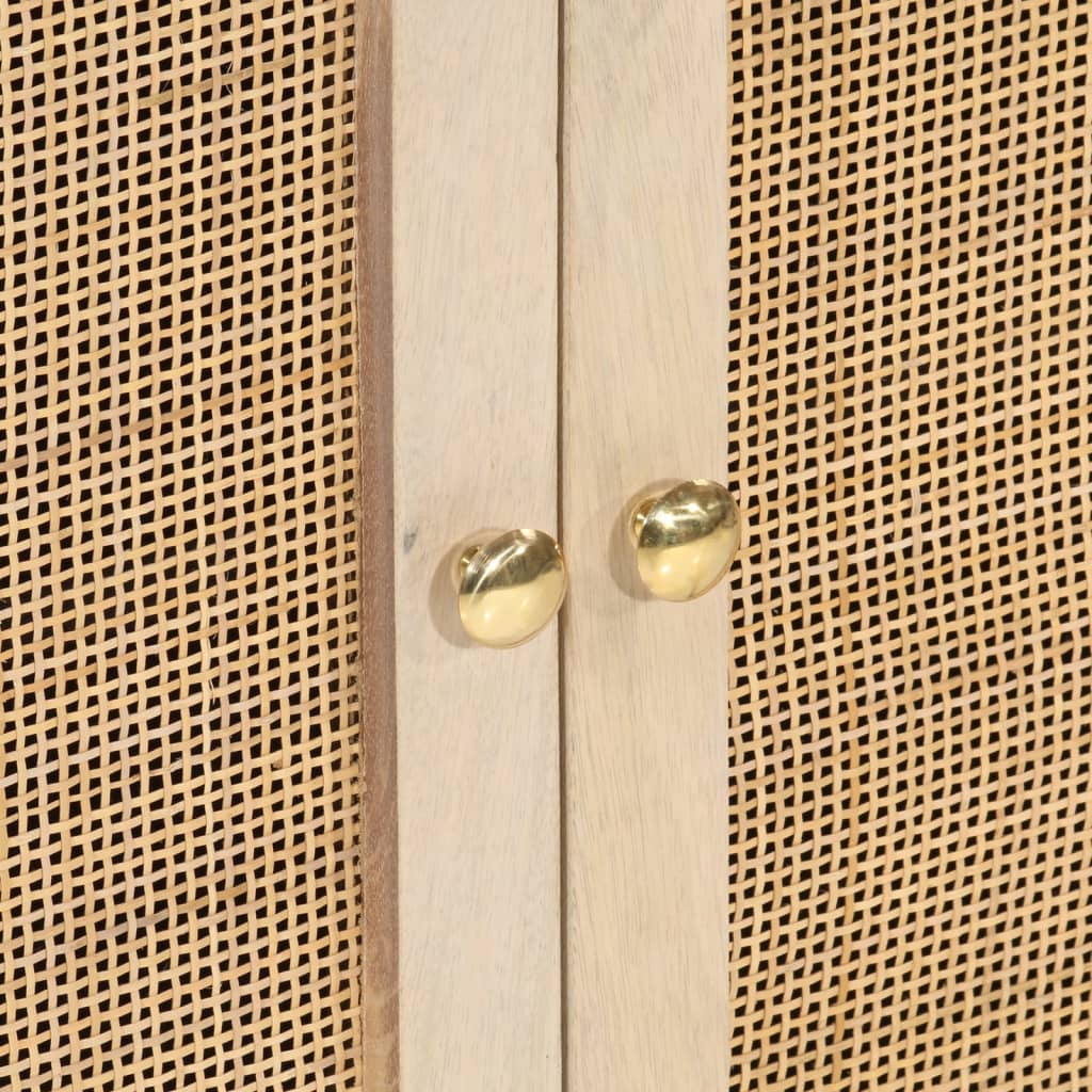 vidaXL Sideboard Black 55x30x76 cm Solid Wood Mango and Iron