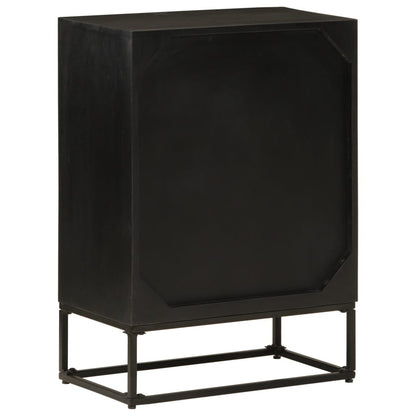 vidaXL Sideboard Black 55x30x76 cm Solid Wood Mango and Iron