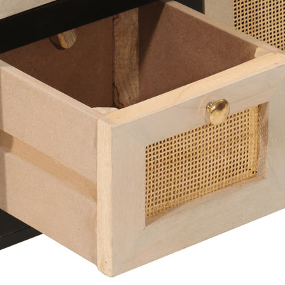 vidaXL Sideboard Black 55x30x76 cm Solid Wood Mango and Iron