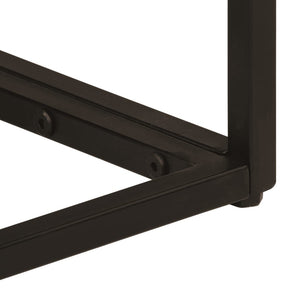 vidaXL Console Table Black 90x30x76 cm Solid Wood Mango and Iron