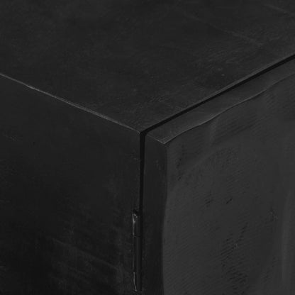 vidaXL TV Cabinet Black 110x30x40 cm Solid Wood Mango and Iron
