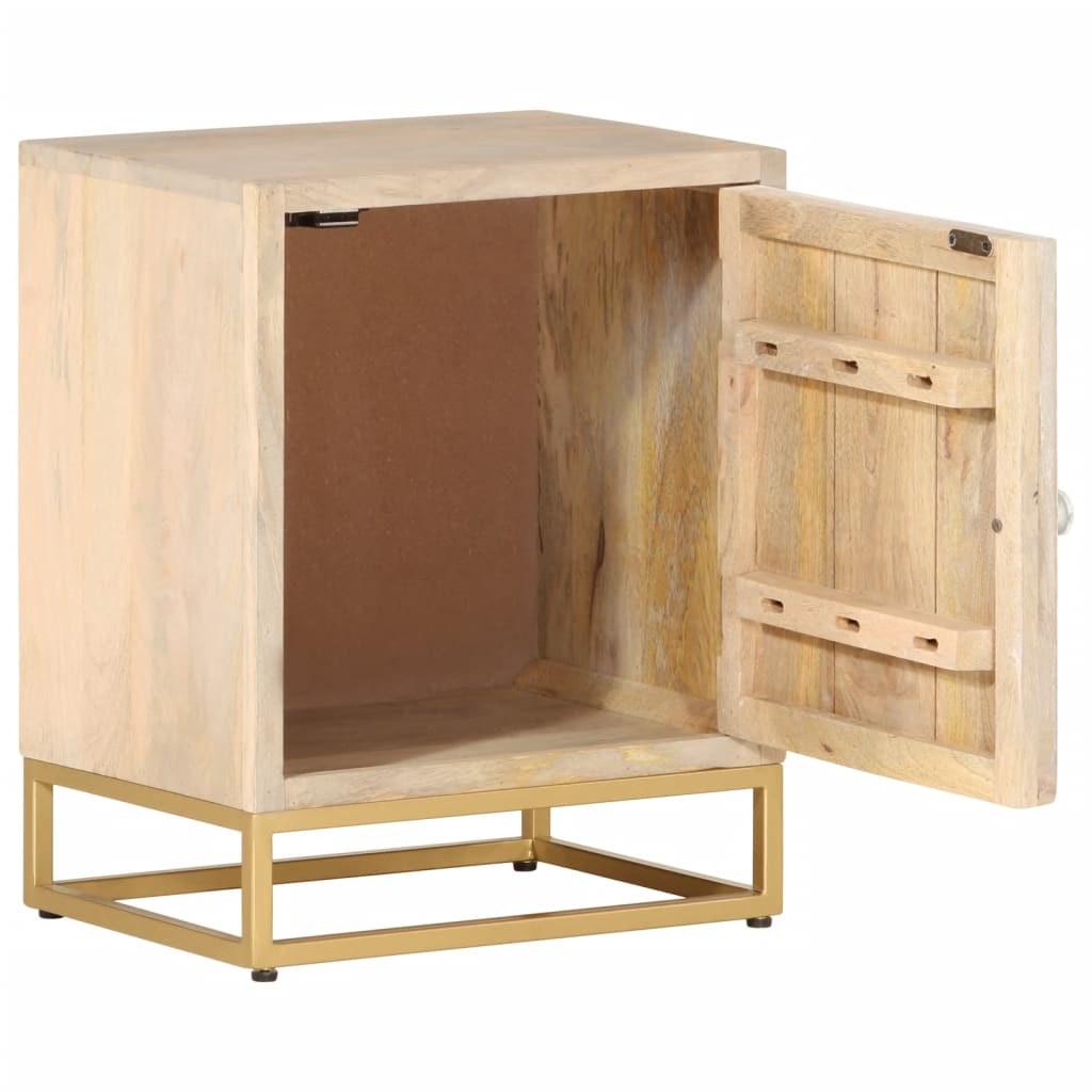 vidaXL Bedside Cabinet 40x30x50 cm Solid Wood Mango and Iron