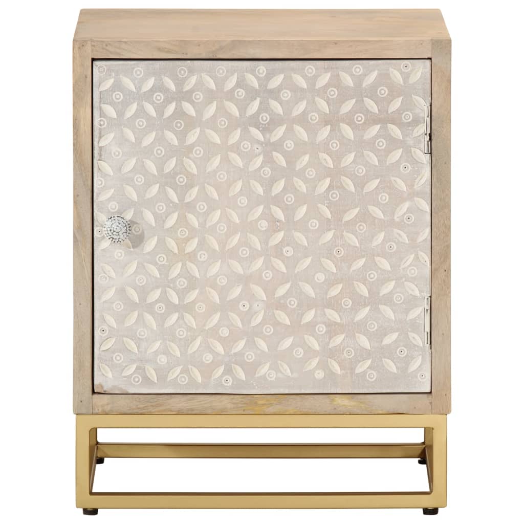 vidaXL Bedside Cabinet 40x30x50 cm Solid Wood Mango and Iron