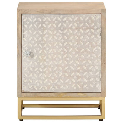 vidaXL Bedside Cabinet 40x30x50 cm Solid Wood Mango and Iron