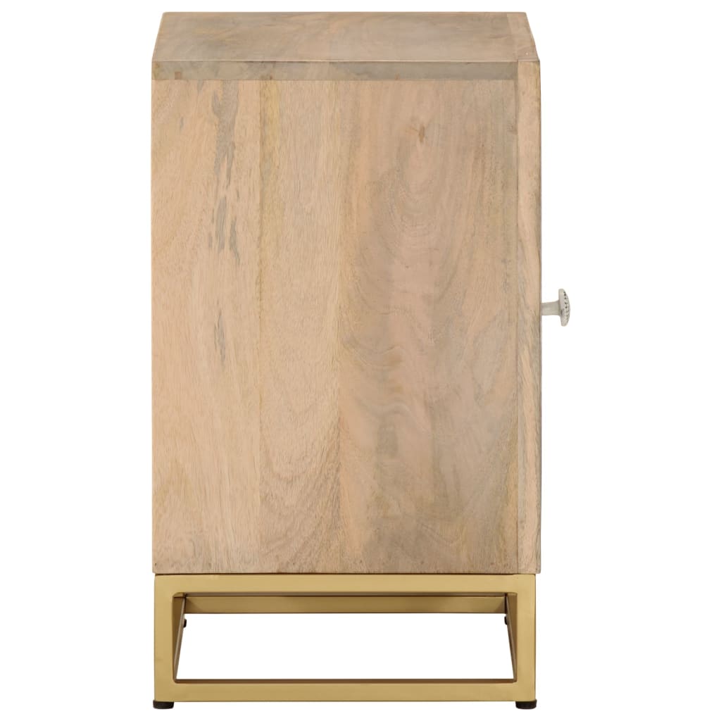 vidaXL Bedside Cabinet 40x30x50 cm Solid Wood Mango and Iron