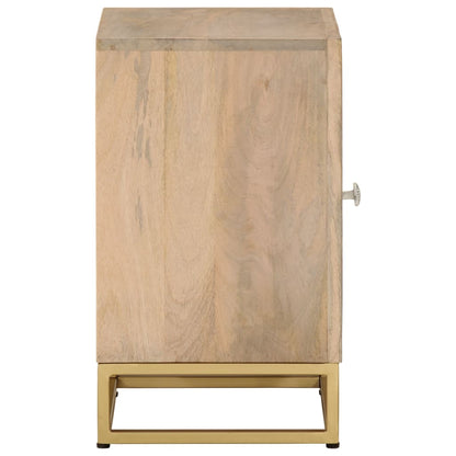 vidaXL Bedside Cabinet 40x30x50 cm Solid Wood Mango and Iron