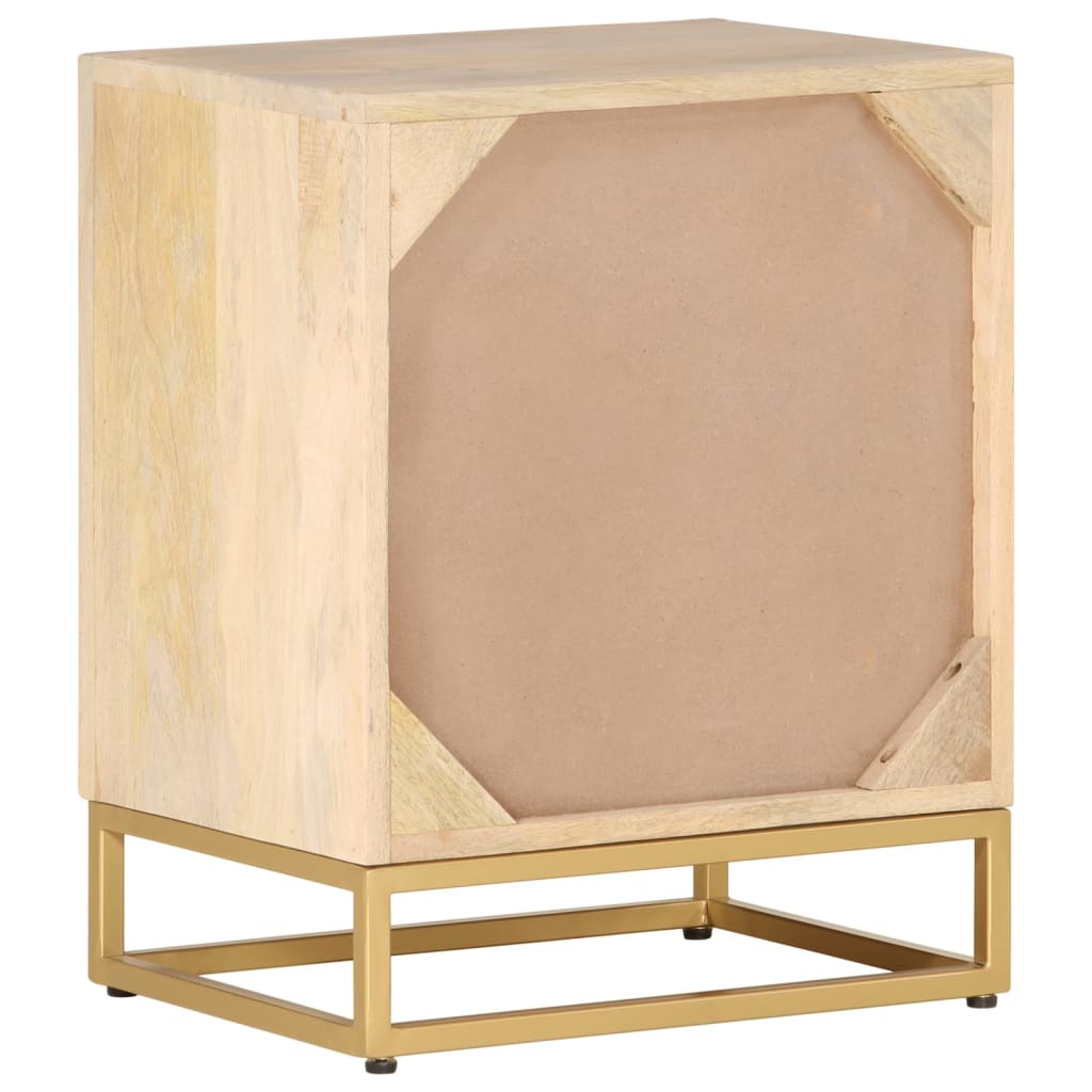 vidaXL Bedside Cabinet 40x30x50 cm Solid Wood Mango and Iron