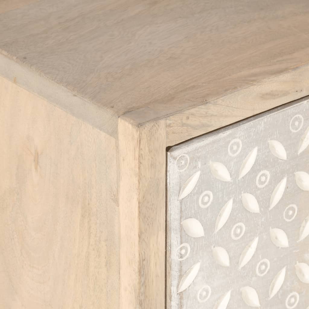 vidaXL Bedside Cabinet 40x30x50 cm Solid Wood Mango and Iron