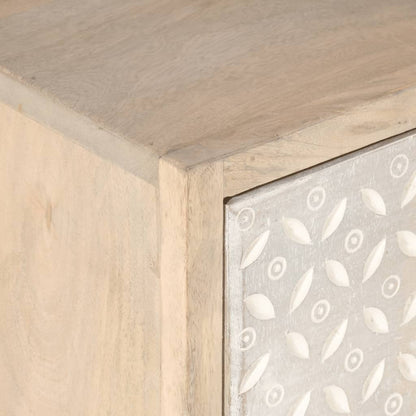 vidaXL Bedside Cabinet 40x30x50 cm Solid Wood Mango and Iron