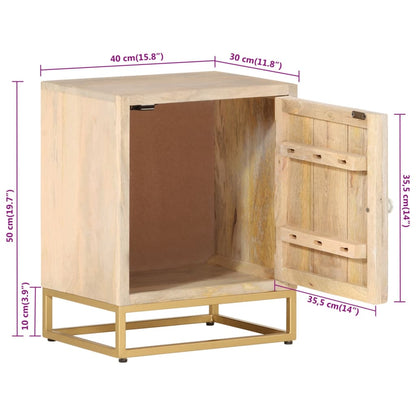 vidaXL Bedside Cabinet 40x30x50 cm Solid Wood Mango and Iron
