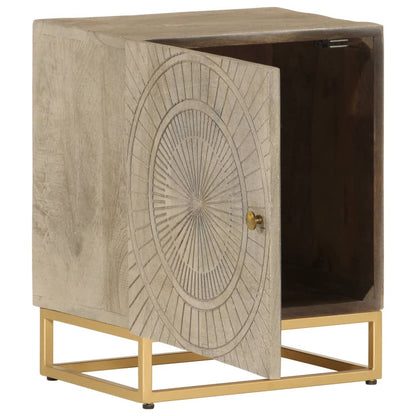 vidaXL Bedside Cabinet 40x30x50 cm Solid Wood Mango and Iron