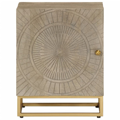 vidaXL Bedside Cabinet 40x30x50 cm Solid Wood Mango and Iron