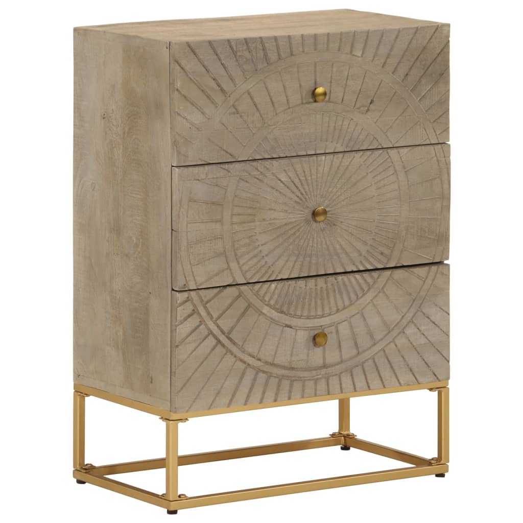 vidaXL Chest of Drawers 55x30x76 cm Solid Wood Mango and Iron