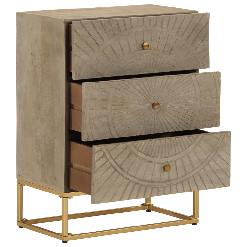 vidaXL Chest of Drawers 55x30x76 cm Solid Wood Mango and Iron