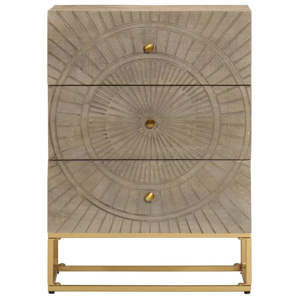 vidaXL Chest of Drawers 55x30x76 cm Solid Wood Mango and Iron