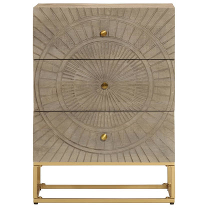 vidaXL Chest of Drawers 55x30x76 cm Solid Wood Mango and Iron