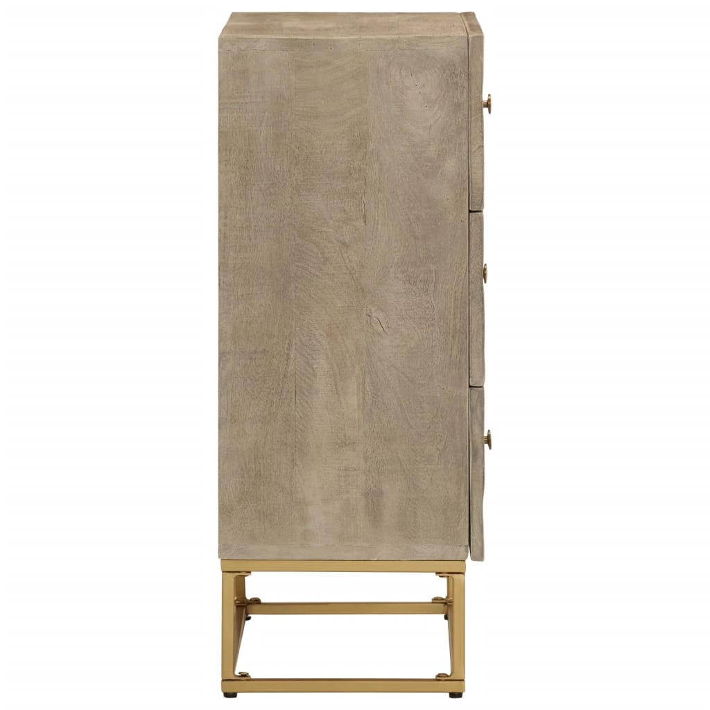 vidaXL Chest of Drawers 55x30x76 cm Solid Wood Mango and Iron