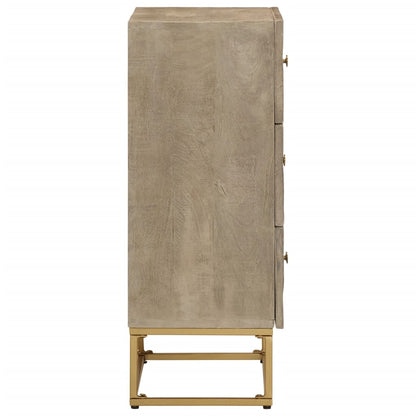 vidaXL Chest of Drawers 55x30x76 cm Solid Wood Mango and Iron
