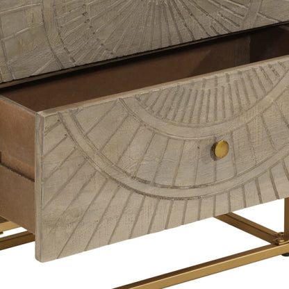 vidaXL Chest of Drawers 55x30x76 cm Solid Wood Mango and Iron