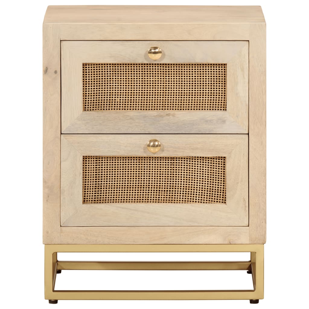 vidaXL Bedside Cabinet 40x30x50 cm Solid Wood Mango and Iron