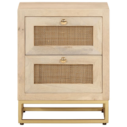 vidaXL Bedside Cabinet 40x30x50 cm Solid Wood Mango and Iron
