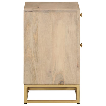 vidaXL Bedside Cabinet 40x30x50 cm Solid Wood Mango and Iron